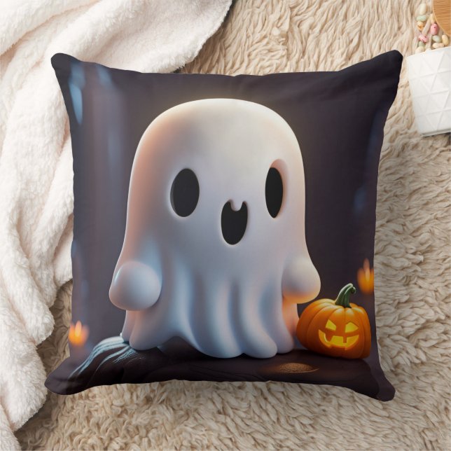 Coussin Baby Ghost Déplaisant mignon caractère Halloween (Couverture)