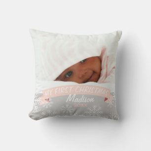 Coussin Baby Girl First Christmas