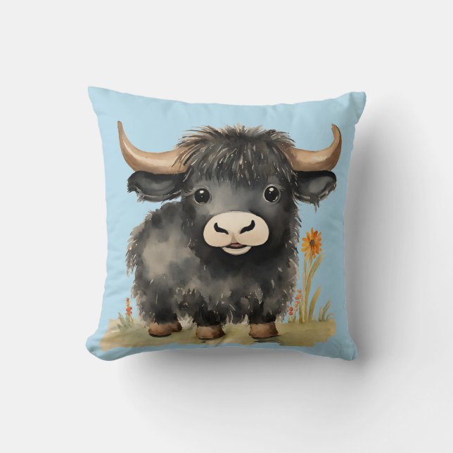 Coussin Baby Highland Cow Boys (Recto)
