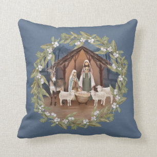 Coussin Baby Jesus in the Manger Nativity