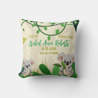 Coussin Baby Koala Cute Mama Jungle Feuille Salle Vert