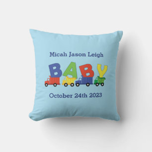 Coussin Baby shower de camion de construction
