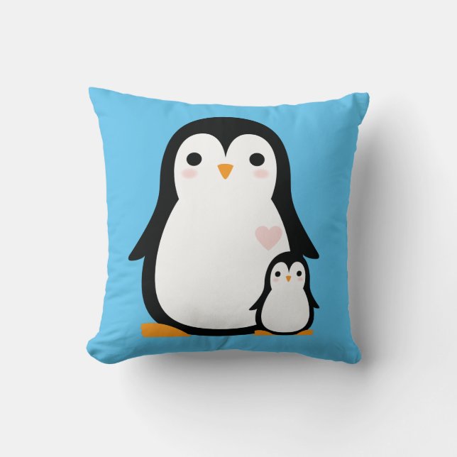 Coussin Baby shower de pingouin (Recto)