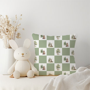 Coussin Baby shower Motif des animaux forestiers