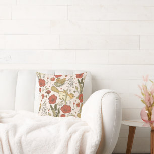Coussin Baby Shower   Papillons & Fleurs Poésie Florale