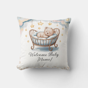 Coussin Baby shower personnalisé - Bienvenue bébé 
