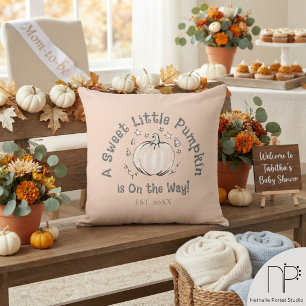 Coussin Baby-Shower Petite Citrouille Automne Grossesse