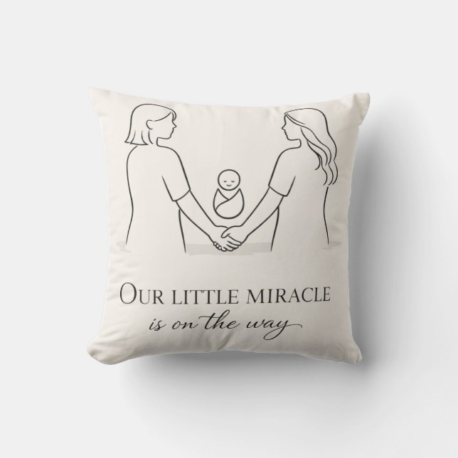 Coussin Baby shower pour deux mamans (Recto)