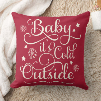 Coussin Baby Son Froid Dehors Sombre Rouge Script Holiday