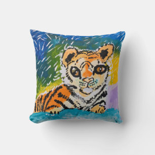 Coussin Baby Tiger "Art by Kids"