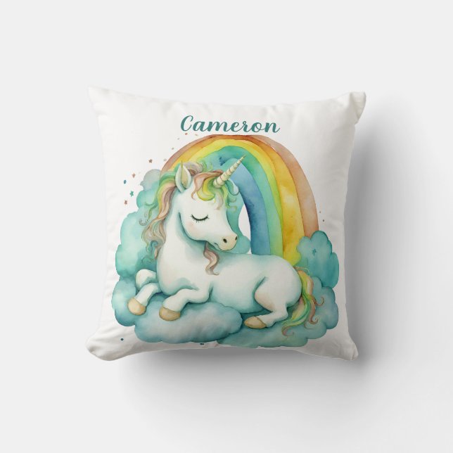 Coussin Baby Unicorn Genre Neutre Personnalisé (Recto)