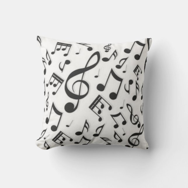 Coussin Bac de notes de musique noir et blanc Imprimer (Recto)