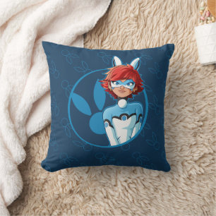 Coussin Badge Bleu Bunnyx