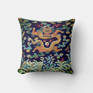 Coussin Badge de classement Carré du dragon chinois Mandar