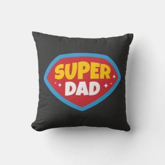 Coussin Badge de Super Papa Rétro