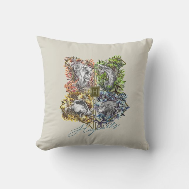 Coussin Badge HOGWARTS™ Floral Graphic (Recto)