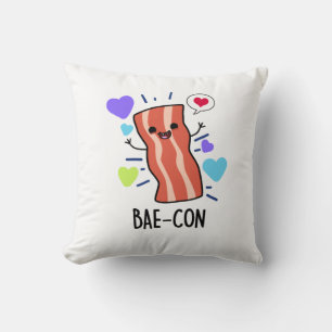Coussin Bae-con Cute Bacon Pun