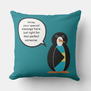 Coussin Bahamas Mme Pingouin parlante