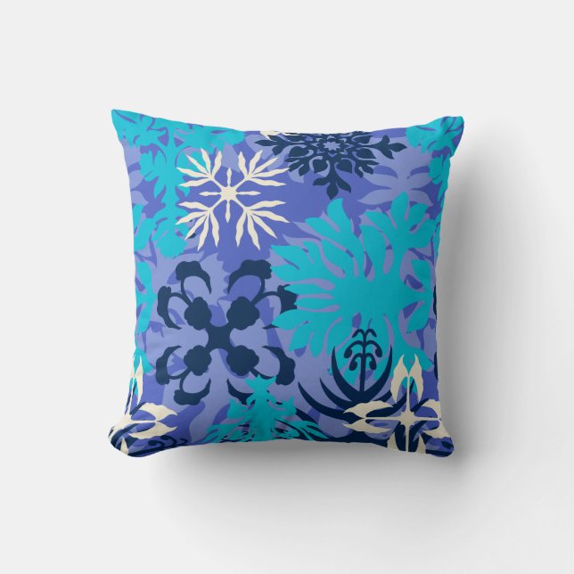 Coussin Baie d'Anahola Fleur abstraite hawaïenne Peri (Recto)