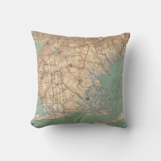 Coussin Baie et Brooklyn de la Jamaïque (Recto)