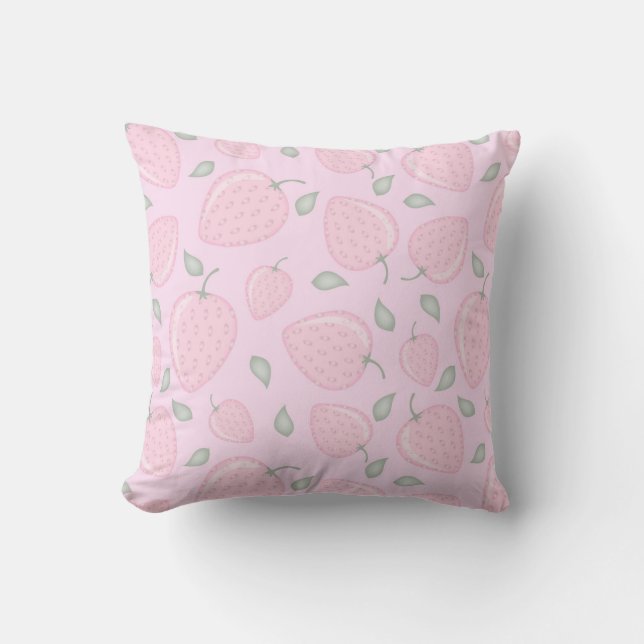 Coussin Baie Rose Esthétique Fraise (Recto)
