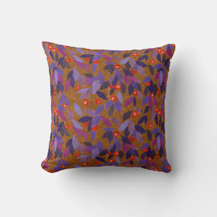 Coussin Baies d'Orange Feuilles mauve Simple motif floral