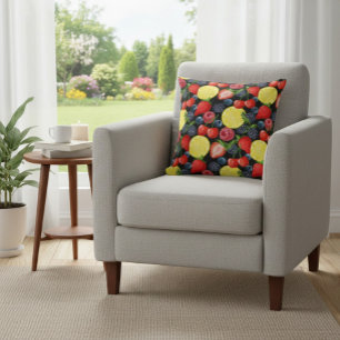 Coussin Baies et tranches d'agrumes