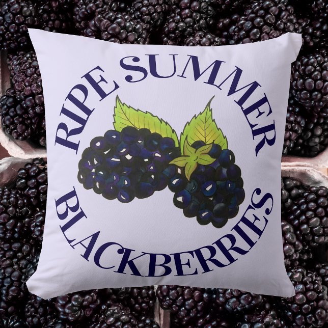 Coussin Baies-mûres d'été Blackberry Berry Berries (Blackberry Pillow)