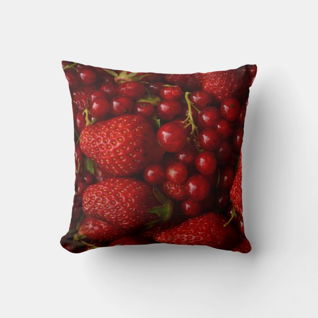 Coussin Baies rouges et fraises (Recto)
