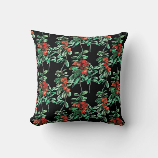 Coussin Baies rouges, lingonberry (Recto)