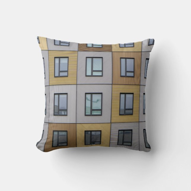 Coussin Baies vitrées blanches et beiges (Recto)