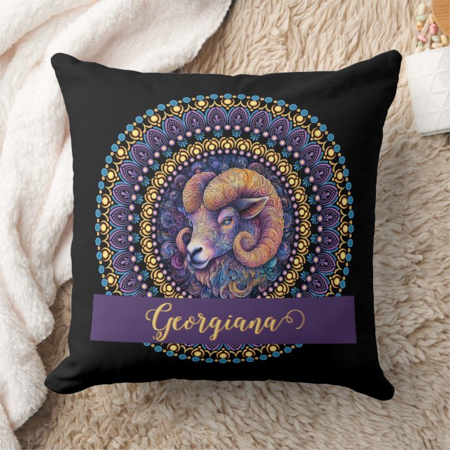 Coussin Baies Whimsical personnalisées Zodiac Dot Mandala (Couverture)