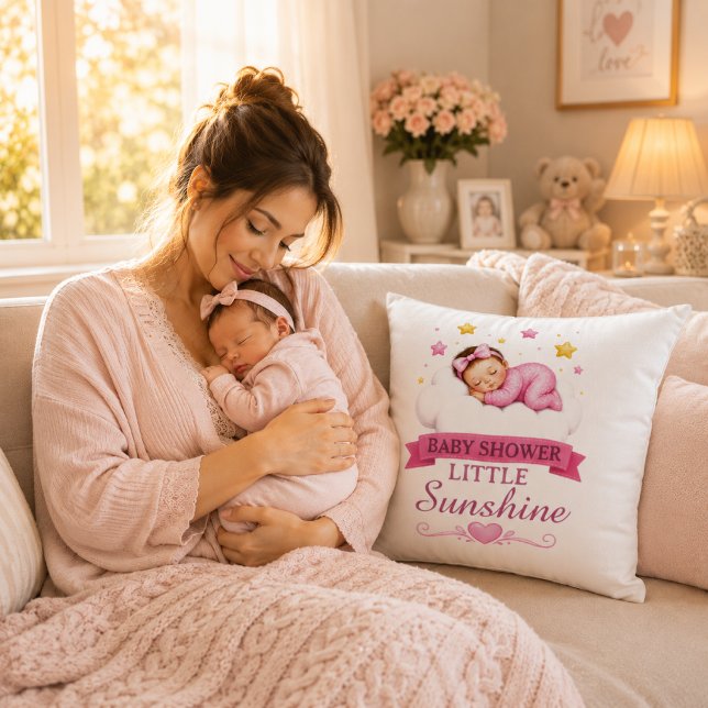 Coussin Baignoire de bébé Fleurs roses étoiles Petite Fill (Créateur téléchargé)