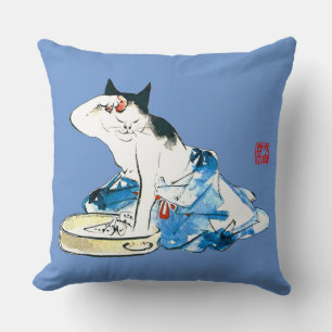 Coussin Bain japonais de chats humoristique II