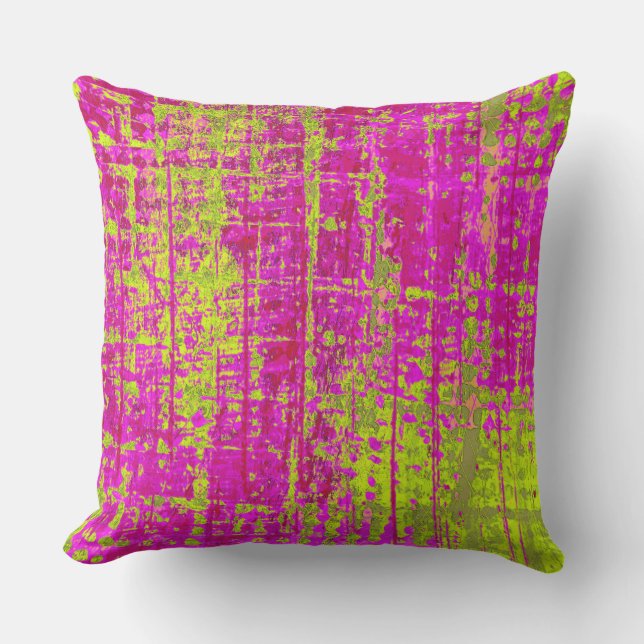 Coussin Baiser Chartreuse Rose et Vert Abstrait (Recto)