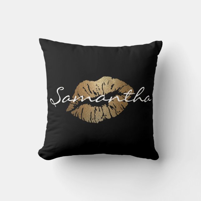 Coussin Baiser en or de Faux Parties scintillant (Recto)