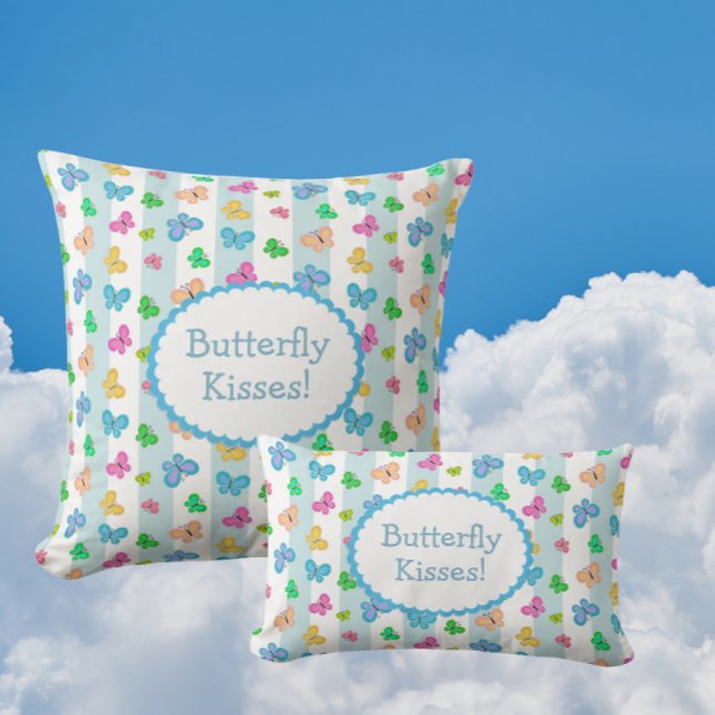 Coussin Baisers de papillon Personnalisé  (Personalize with your own message!)