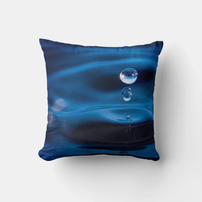 Coussin Baisses de l'eau bleue (Recto)