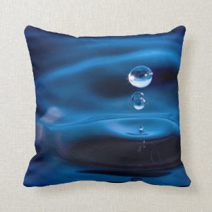 Coussin Baisses de l'eau bleue
