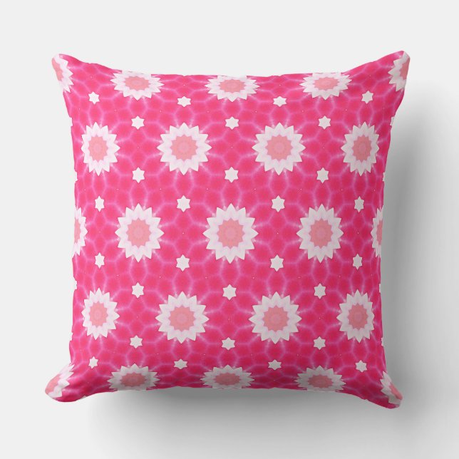 Coussin Baisson blanc et étoiles sur motif arrière - plan  (Recto)
