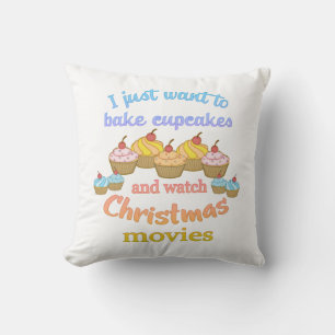 Coussin Bake Cupcakes Regarder les films de Noël
