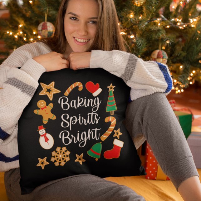Coussin Baking Spirits Bright Gingerbread Noël Cookie (Créateur téléchargé)