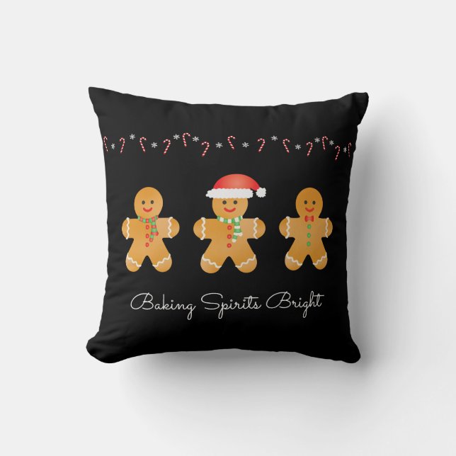 Coussin Baking Spiritueux Bright Gingerbread Hommes (Recto)