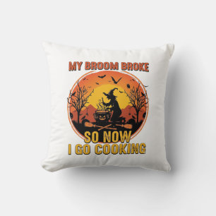 Coussin Balai Cassa Alors Maintenant Va Cuisine Halloween_