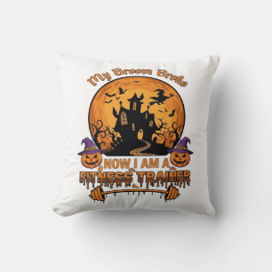 Coussin Balai Casse Entraîneur de Fitness Halloween Sorciè