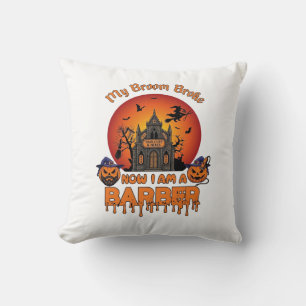 Coussin Balai de coiffeur Casse la citrouille d'Halloween 