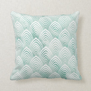 Coussin Balances Art Déco Aqua Mint Marbre de géométrie bl