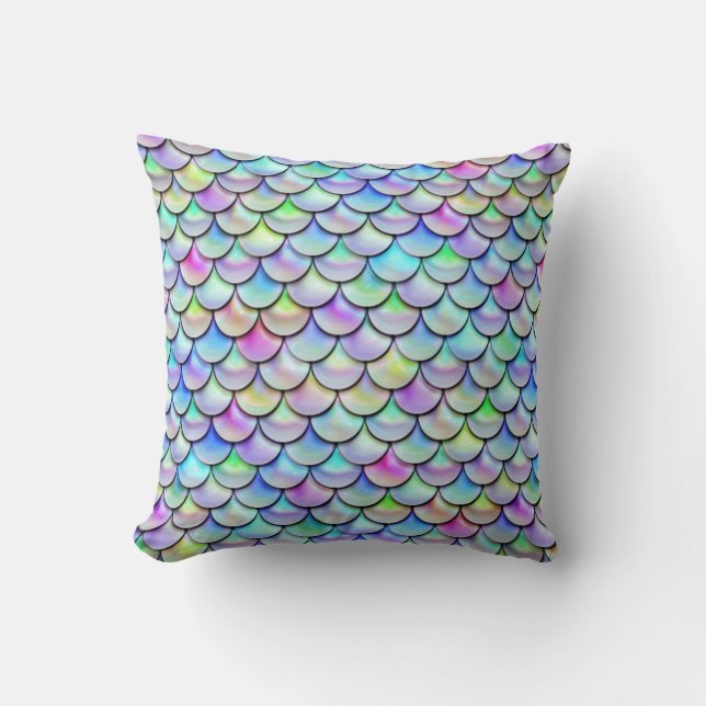 Coussin Balances de sirène à bulle arc-en-ciel tombée (Recto)