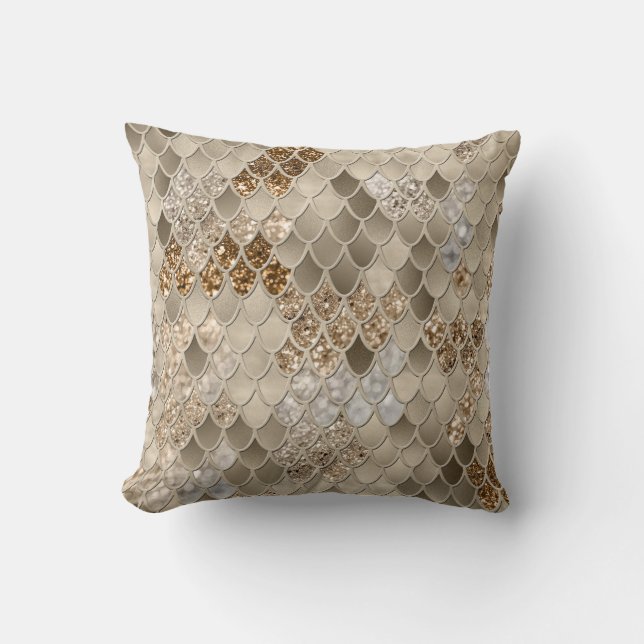 Coussin Balances de sirènes Glam #1 (Parties scintillant d (Recto)