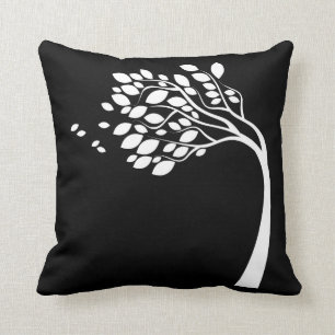 Coussin balayé latéral noir et blanc de silhouet